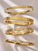 18K Gold-Plated Stainless Steel Bracelet with Zirconia Insets – Geometric Luxury Design