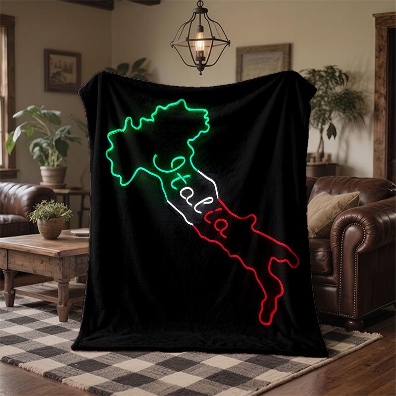 Italy Print Flannel Blanket Soft Warm Sofa Bed Throw Blanket For Home Office Bedroom