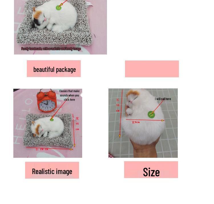 Simulovaná mňoukající kočka plyšová hračka s bambusovým uhlím sáček ozdoba pro děti