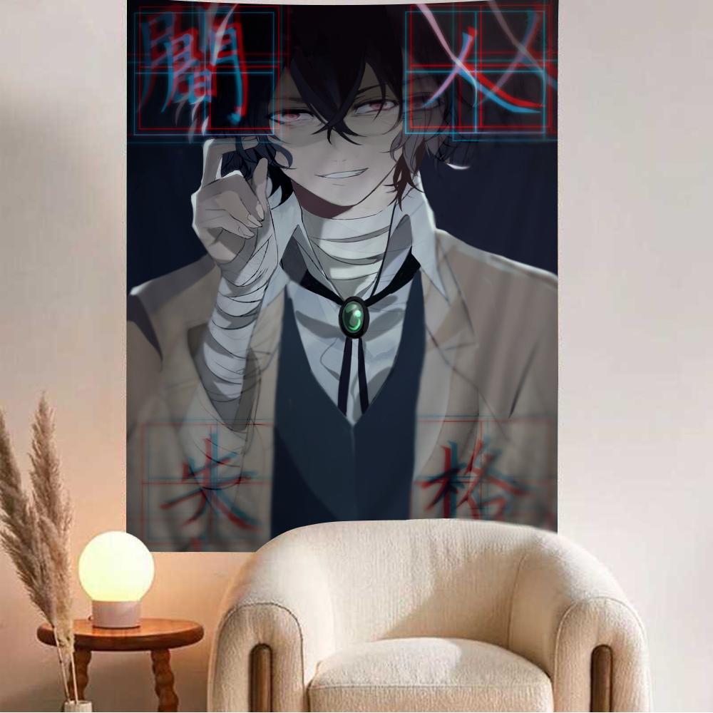 Bungo Stray Dogs Dazai Chuuya Buntes Wandteppich Wandbehang Hängendes Tarot Hippie Wandteppiche Schlafsaal Wandkunst Dekor 60x90cm