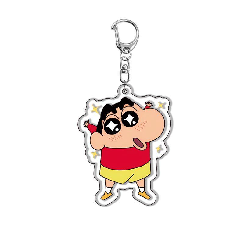Crayon Shin-chan Acrylic Double Sided Keychain Shinnosuke Nohara Misae Nohara Cartoon Charm Anime Peripherals Cute Cartoon