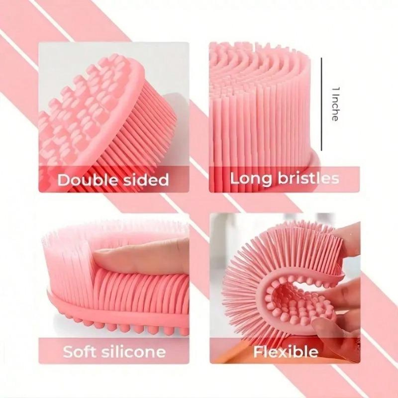 Cleaning Brush, Suitable For Shower, Silicone Shampoo & Body Wash Brush, Double-Sided Friction Bath Brush, Massage Bath Brush, Bathroom Cleaning Tool