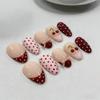 30Pcs Sweet Pink French Tip Press On Nails With Polka Dots Bows And Cherries Cute Fake Nails Gift For Girls And Friends
