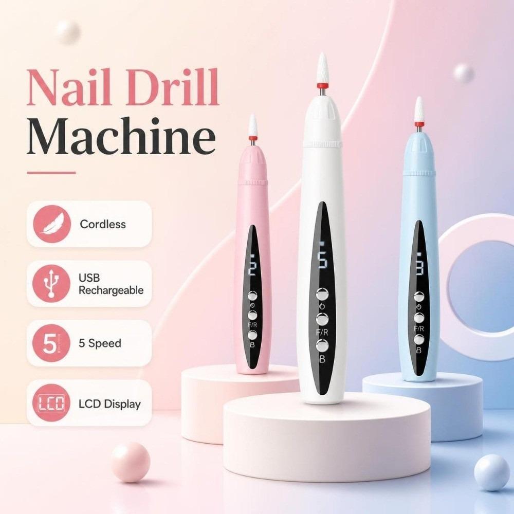 Cordless Nail Drill Machine 2-In-1 Electric Nail Drill UV Nail Polish Remover Nail Art
