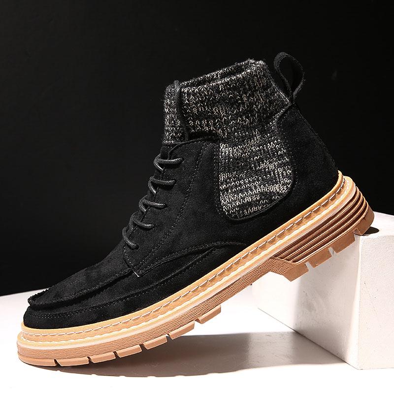 2022 Autumn Newest Men Boots High Quality Flannel Men Winter Boots High-Top Fashion Men Winter Shoes Work Boots 39
