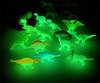12Pcs/Set Mini Soft Rubber Glow-in-the-dark Dinosaur Figure Toys Fluorescent Simulation Small Dinosaur Model Decoration