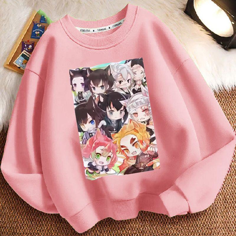 Children's Loose Demon Slayer Hoodie, Spring and Autumn Boys' and Girls' Casual Hoodie