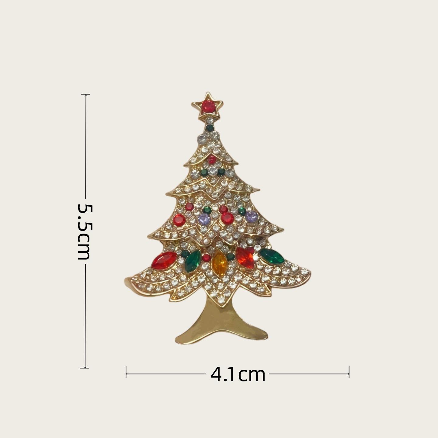 

Элегантная брошь-булавка в виде рождественской елки из сплава и страз для женского костюма или пальто золотой