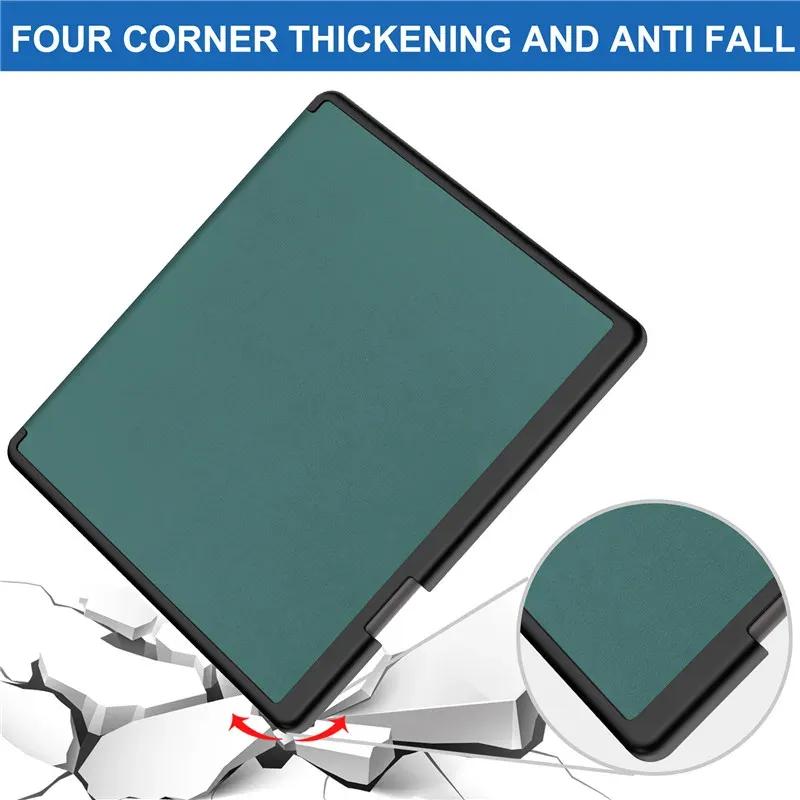 For Kindle Scribe 2024 Case 10.2 Inch PU Leather Multi-folding Stand Smart Auto Wake Sleep Ebook Cover Funda with Pencil Holder