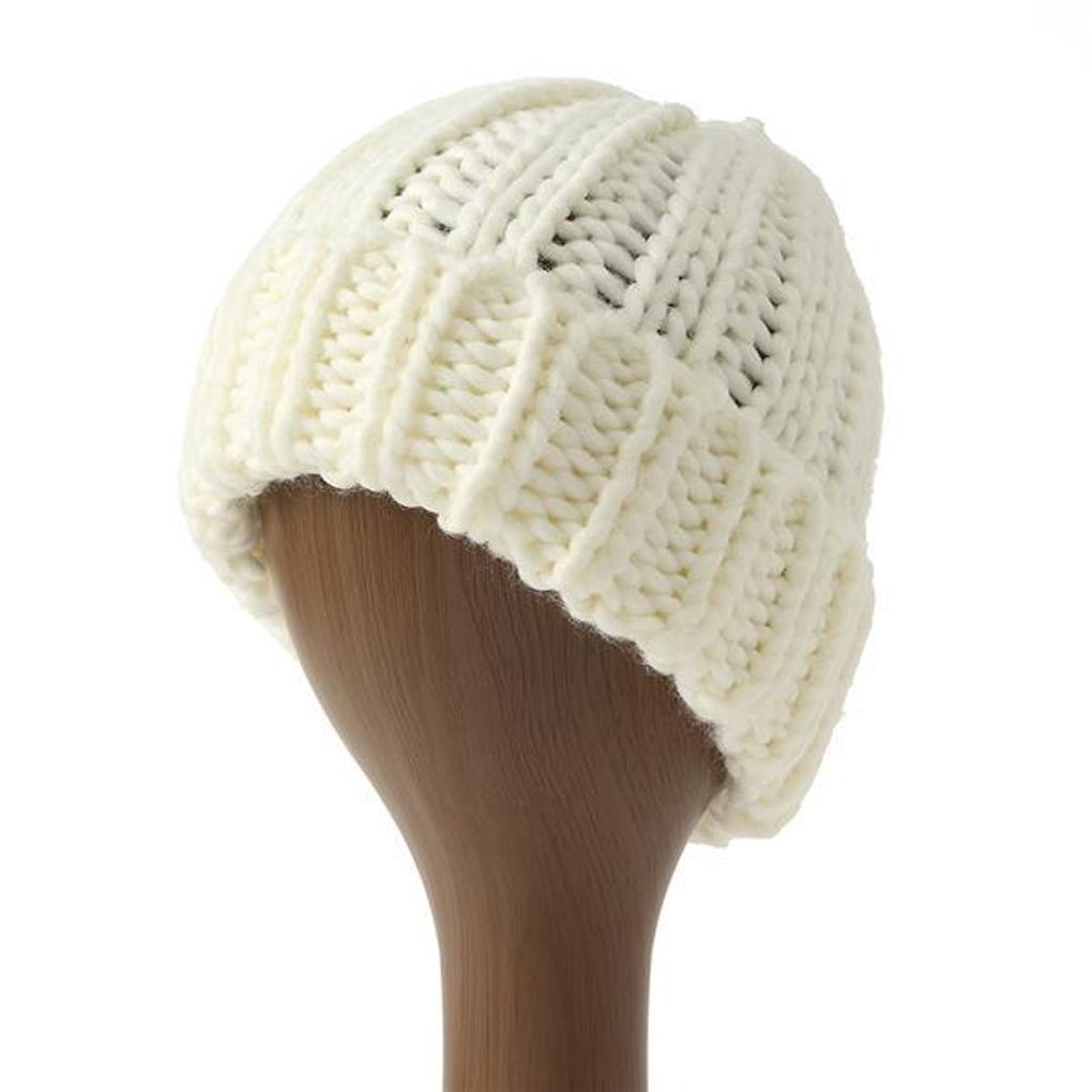 MI Twisted Knit Beanie (White)