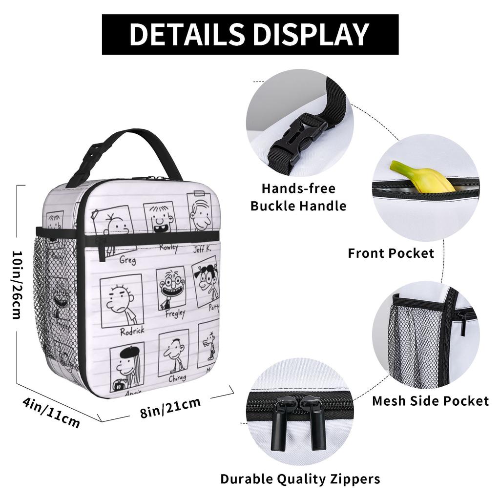 Diary Of A Wimpy Thermal Insulated Lunch Bag for Picnic Portable Food Bag Men Women Thermal Cooler Lunch Boxes