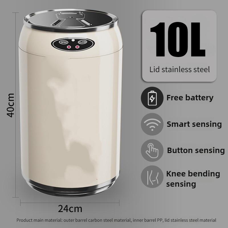 10L Household Large Capacity Storage Bucket Living Room Creative Electric Automatic Paper Basket Smart Induction Rubbish Bin