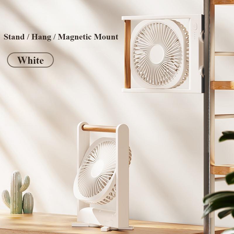

Eary Портативный 3-в-1 Настенный Настольный Вентилятор с Магнитным Основанием 4 Скорости Регулируемый Ветер Подвесной Мини USB Перезаряжаемый Вентилятор Тонкий белый