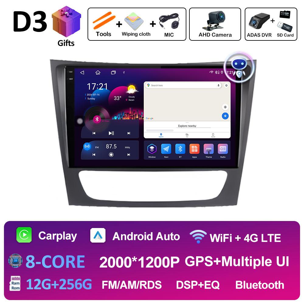 For Mercedes Benz E-class W211 2002 2003 2004 - 2008 GPS Navigation Wireless Carplay DSP Stereo Autoradio QLED IPS Screen WIFI