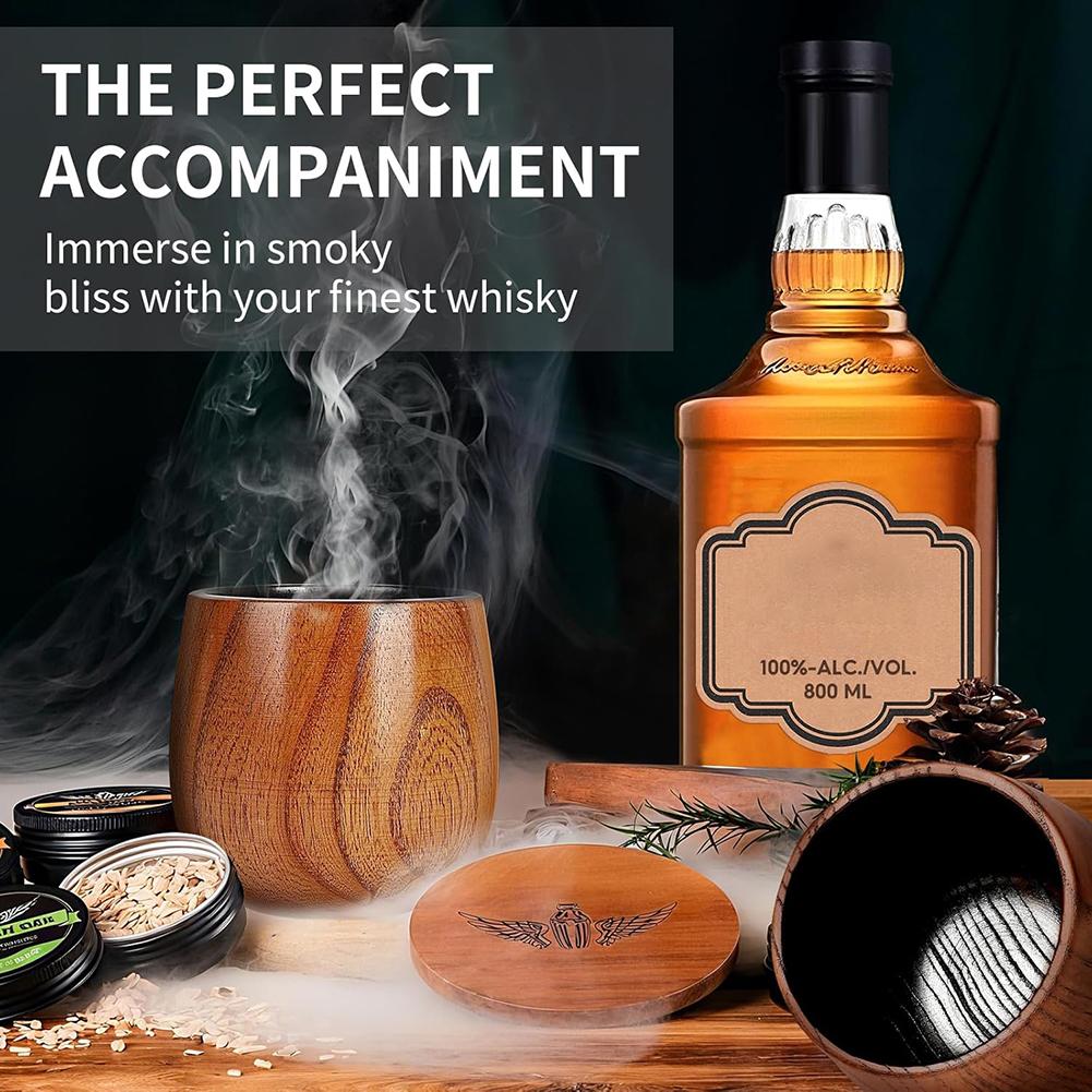 Wooden Whiskey Tumblers Glass Elegant Wooden Glasswares Tasting Ritual-Experience Charred Fashioned Drinkware For Bar Collection