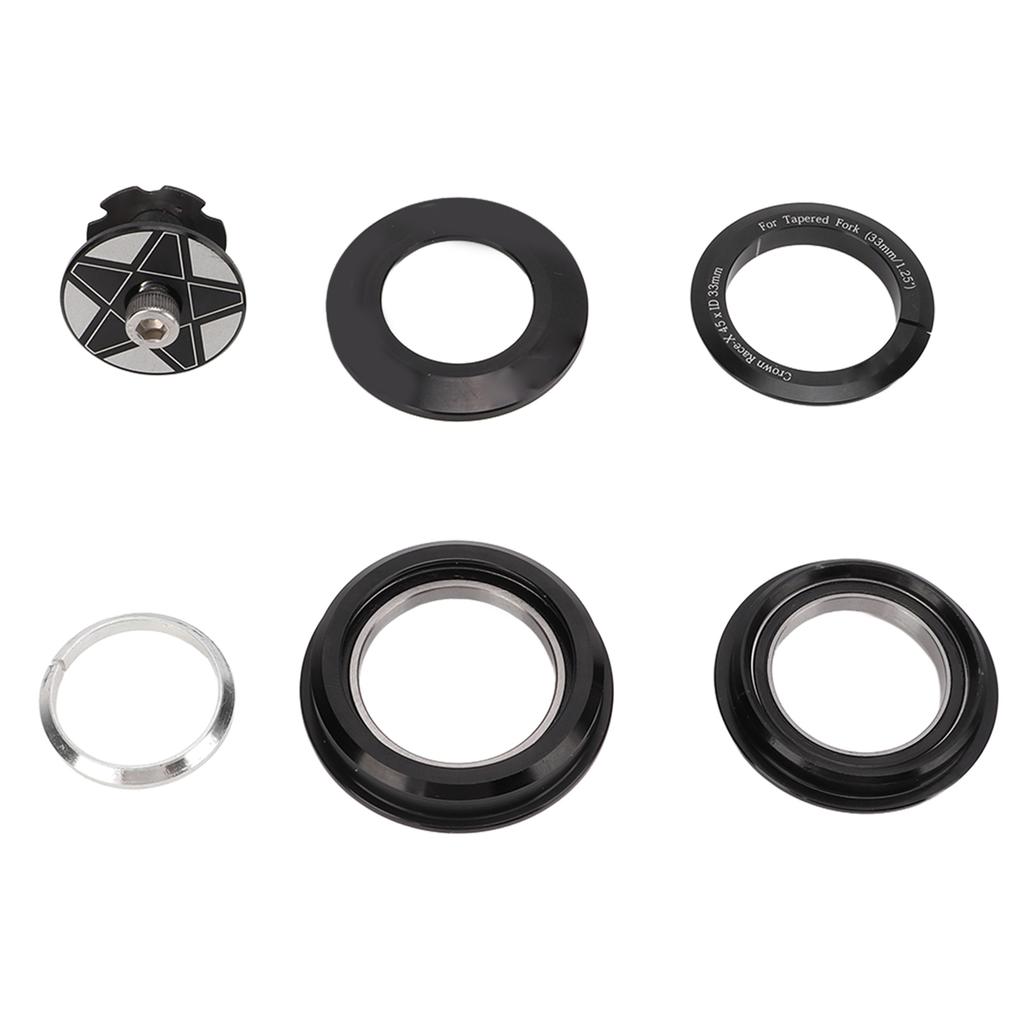 RISK Double Bearing Bike Headset for Straight Tube to Cone Tube Fork 44‑50.6mm with Original 1.25 Small Cone Tube