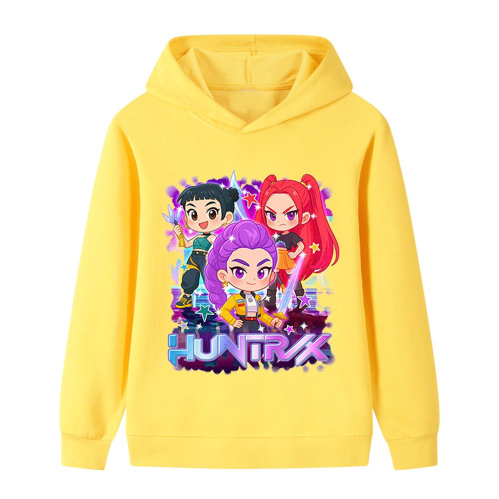 Autumn Winter Huntrx Anime Character Printed Hoodies Casual Warm Sports Long Sleeved Children's Boy and Girl Kids Unisex Hooded Sweatshirts