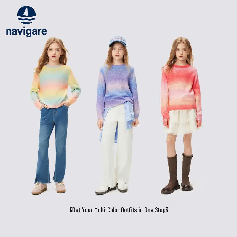 Navigare Girls' Gradient Knit Sweater