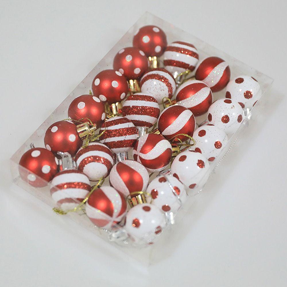 24pcs Mini Painted Christmas Ball 3cm Merry Christmas Tree Decor  Home Xmas Decor