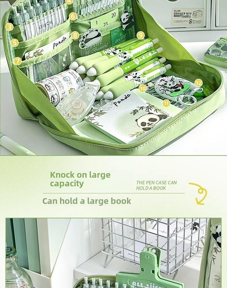 High-Capacity 12-Layer Pencil Case for Girls - Ideal for Junior & Senior High School Students