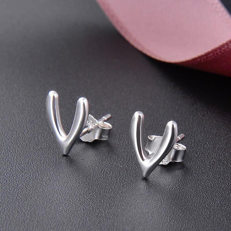 Tancise Cercei tip V cu literă din argint pentru femei Bijuterii de modă Cadouri pentru petreceri de nuntă Cercei