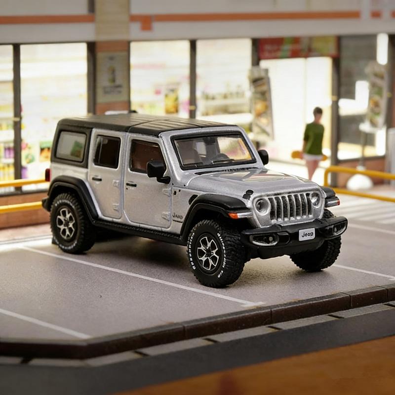 1:64 Jeeps Wrangler Rubicon SUV Alloy Car Model Diecasts Metal Off-road Vehicles Car Model Simulation Miniature Scale Kids Gifts ALQ1