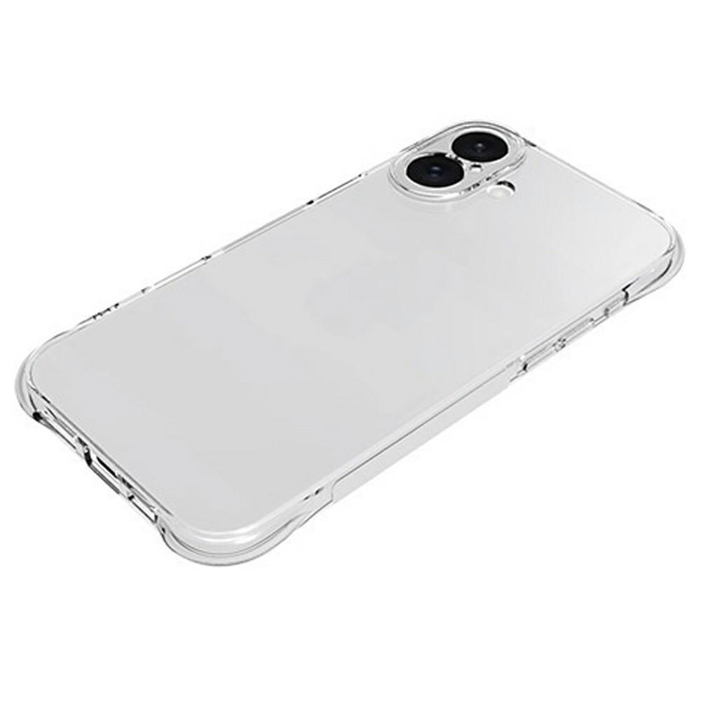 For iPhone 16 Plus Clear Phone Case 2.0mm Thickness Shockproof TPU Phone Cover