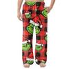 Men's Flannel Pocket Casual Pants, Printed Pocket Casual Pants, Home Sleeping Pants