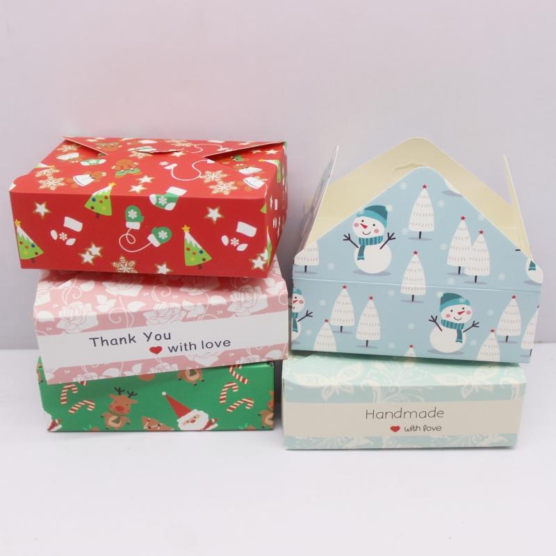 10pcs Christmas Gift Packs, Paper White Jewelry Bags, Chocolate Party Decorations