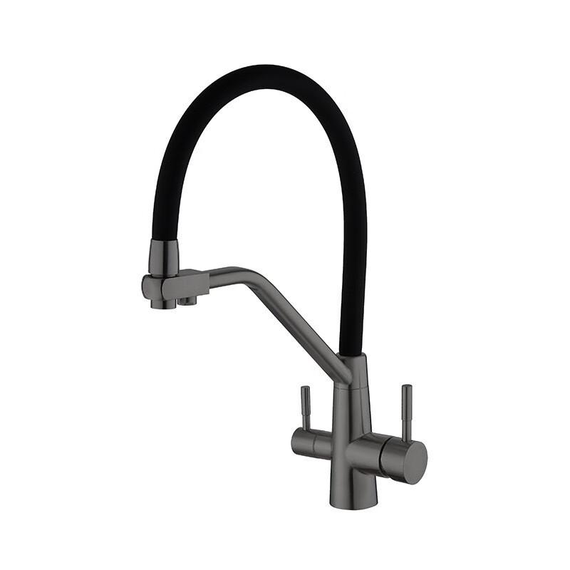 TLXT Wall-Mounted Kitchen Faucet with Pull-Out Spray