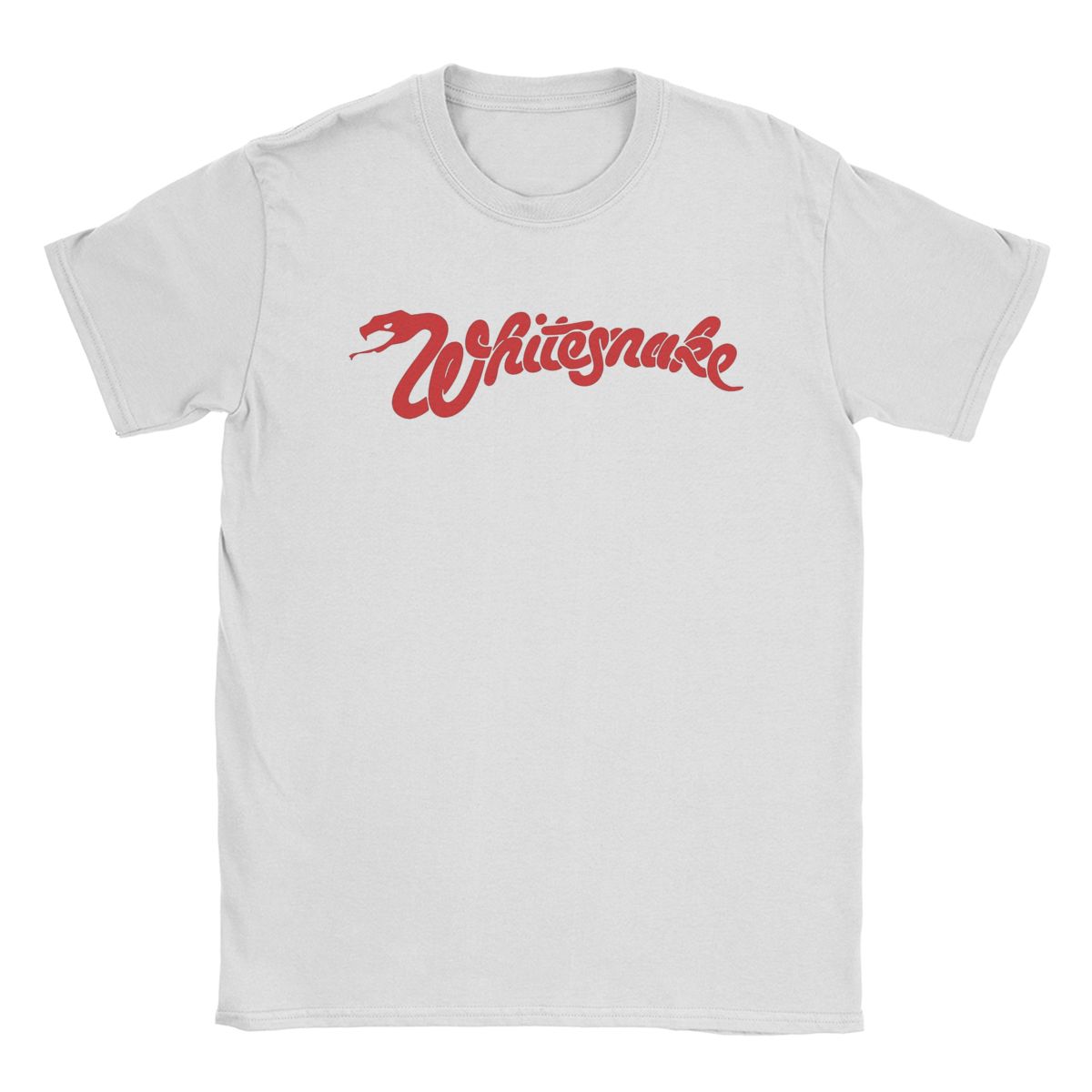 

Футболки Whitesnake Band для мужчин, юмористические футболки из чистого хлопка, футболки с коротким рукавом и круглым вырезом, летняя одежда M белый