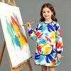 Kids' Waterproof Long-Sleeve Painting Smock with Back Buttons - Baby Bib Apron for Eating & Art