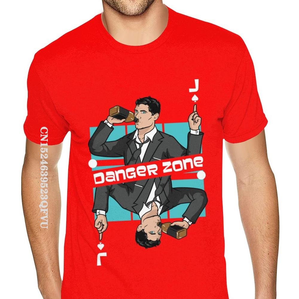 Hot Sale Archer The Danger Zone Shirt Custom Cotton Oversized Anime Tshirt Men For Men's Graphic Black Tees Shirt England Style