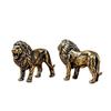 Brass Lion Figurine With Vintage Antique Finish And Exquisite Carvings For Home Office Desktop Decor