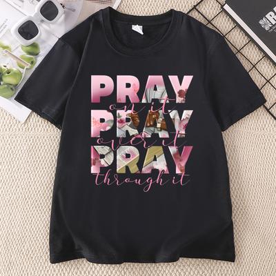 Pray Over It Print TShirt Unisex Casual Crew Neck Short Sleeve Tshirts Unisex And Unisex Casual Summer TShirts Streetwear