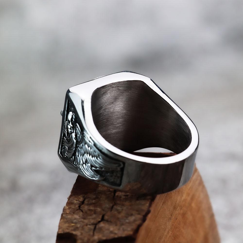 European and American Retro Stainless Steel Punk Ring Solid Halloween Grim Reaper Skull Ring