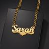 Goxijite Custom Butterfly Heart Name Removable Pendant Gold Color Stainless Steel Heart Nameplate Necklaces For Women Kids