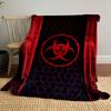 Biohazard Symbol On Hexagonal Grid Patterned Blanket, Flannel, Suitable for All Seasons, Home Decor, Warm and Cozy