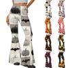 Women's Casual Halloween Print Flared Yoga Pants High Waist Stretchy Fitness Leggings Comfortable Lightweight Workout Trousers