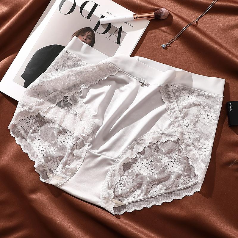 Stor Størrelse Lett Luksus Dameundertøy Sexy Blonder Jacquard Undertøy Pustende Skritt for Kvinner Truser
