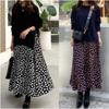 2023 Autumn/Winter Long-Sleeve Spliced Print Maxi Dress with Faux Two-Piece Design