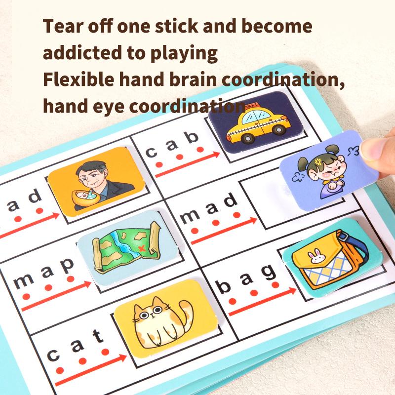 Kids Montessori Quiet Busy Book Reusable Sticker Book Educational Puzzle Sticker Jelly Book Toddler Travel Activity Packs Books