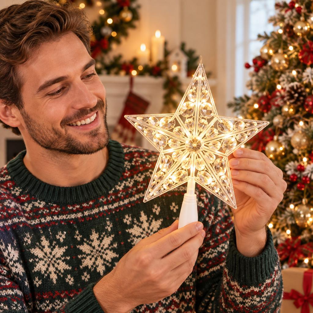 Lighted Christmas Tree Topper Star for Holiday Decoration