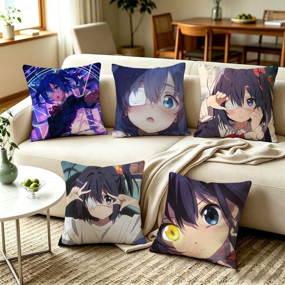 Chuunibyou demo Koi ga Shitai Rikka Takanashi Square Double-Sided printed Pillow Case Bedroom Bedside Pillow Sofa Cushion Cover