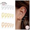 CANNER 5/6/7/8/9mm Real 925 Silver Hoop Earrings for Women Piercing Earings Round Circle Earring Jewelry pendientes