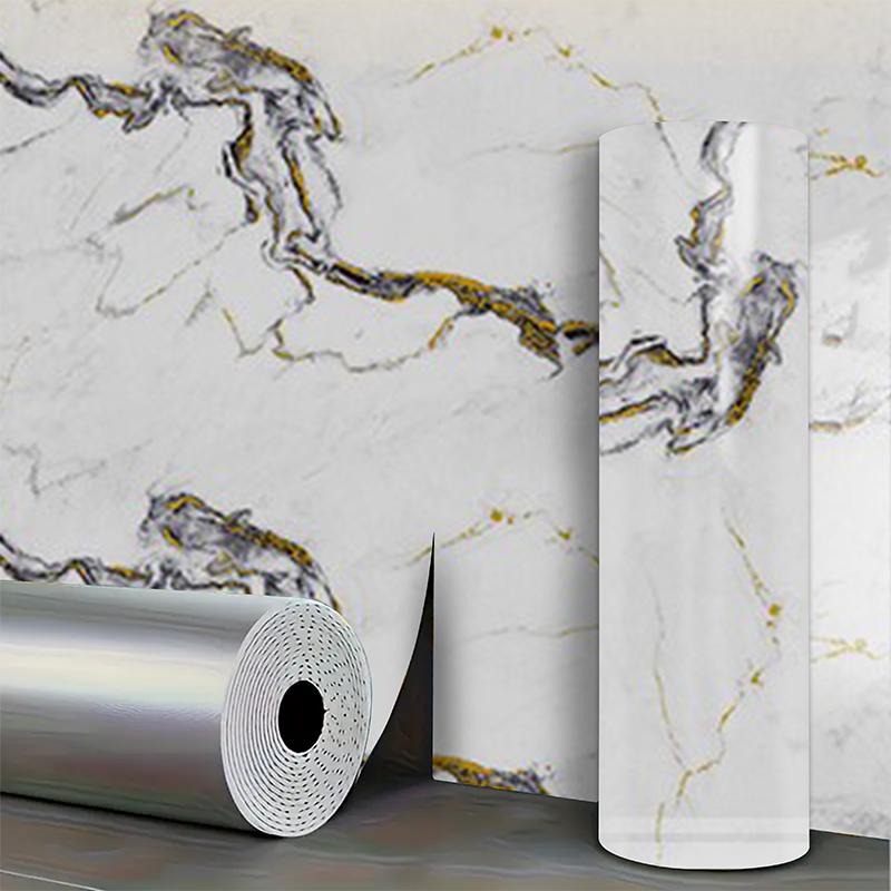 Self adhesive marble wallpaper PVC waterproof and stain resistant bedroom living room TV background wall decoration wall sticler