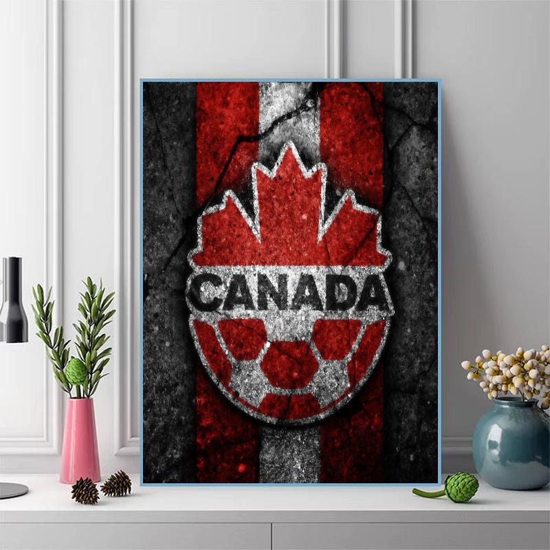 Canada national football Pattern 3pcs 100% Round Full Drill 5D DIY Diamond Painting Embroidery Cross Stitch Rhinestone Décor