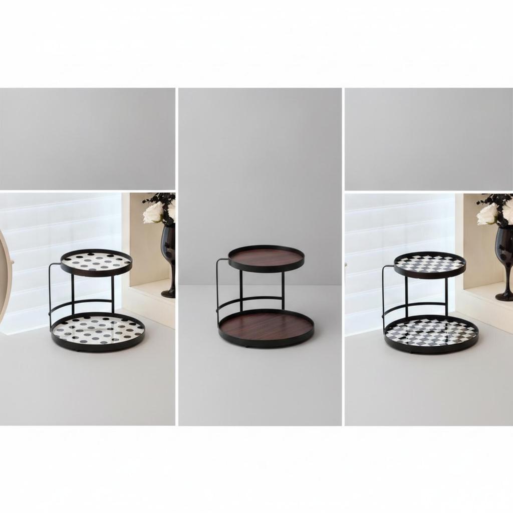 Dual-Level Storage Rack Compact Countertop Elegant for Dresser