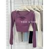 Women's Long-Sleeve Yoga T-shirt with Chest Pads, Unique Design, Southeast Asia To Western Style