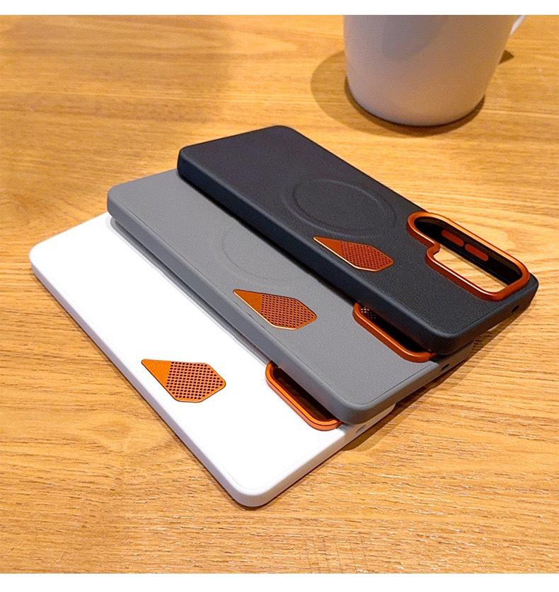 Samsung S26 Ultra Magnetic Leather Color Block Phone Case - Luxury Leather Texture Protective Cover